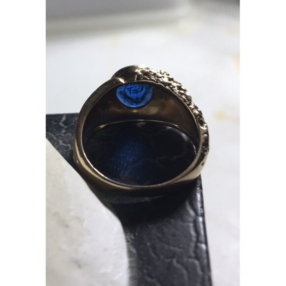Vintage 14k Yellow Gold Blue Stone Masonic Ring Mason  Vintage  7 Grams Size 9 - Picture 7 of 12